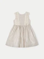 Sukienki i spódniczki dla dziewczynek - Mayoral Sukienka letnia 3910 Beżowy Regular Fit - miniaturka - grafika 1