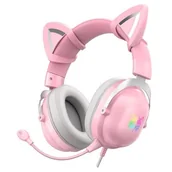 Słuchawki - ONIKUMA X11 RGB różowe - miniaturka - grafika 1