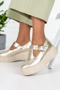 Złote półbuty skórzane damskie na platformie produkt polski casu 20102-no-41 - Casu - Półbuty damskie Złote półbuty skórzane damskie na platformie produkt polski casu 20102-no-41 - Casu - Półbuty damskie - miniaturka - grafika 1