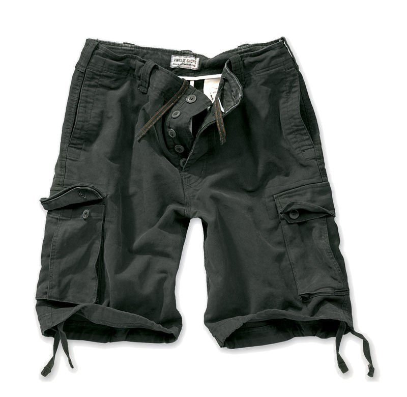 spodnie bojówki krótkie VINTAGE BLACK-S