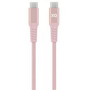 Kable USB - Xqisit Kabel USB Typ-C USB Typ-C Extra Strong Braided 45572 2m Różowy - miniaturka - grafika 1