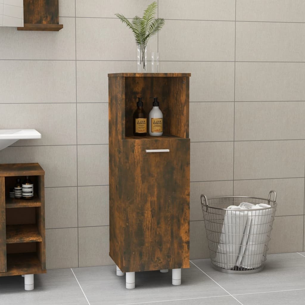 Szafka łazienkowa dąb wędzony 30x30x95 cm materiał drewnopochodny