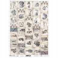 Kalendarze - PAPIER RYŻOWY do decoupage A4 kalendarz adwentowy - miniaturka - grafika 1