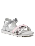 Buty dla dziewczynek - Nelli Blu Sandały CM2110583SG Srebrny - miniaturka - grafika 1