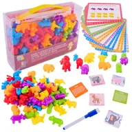 Zabawki interaktywne dla dzieci - Duży Zestaw Edukacyjny Nauka Liczenia Kolorów Gra Montessori Sorter Karty - miniaturka - grafika 1