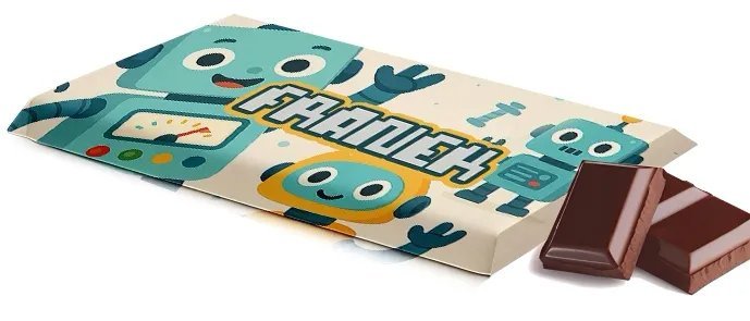 Czekolada personalizowana z imieniem - futurystyczny motyw robotów