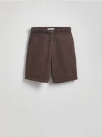 Spodenki damskie - Reserved - Szorty chino z paskiem - brązowy - miniaturka - grafika 1