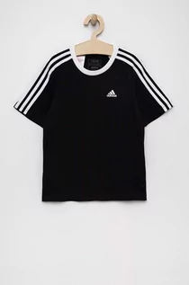 Koszulki dla chłopców - adidas t-shirt bawełniany dziecięcy G 3S BF kolor czarny z aplikacją - grafika 1