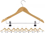 Wieszaki do szafy - Drewniany uniwersalny wieszak z klipsami komplet 10 sztuk W.UNIWER.10.FSC - miniaturka - grafika 1