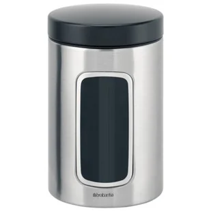Brabantia Pojemnik z okienkiem ze stali matowej FPP 1,4l srebrno-czarny BR 29-92-47 - Pojemniki kuchenne - miniaturka - grafika 1