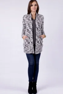 CZARNA NARZUTA POGRZEB ŻAŁOBA PLUS SIZE OKAZJA - Swetry damskie - miniaturka - grafika 1