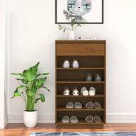 Szafki na buty - vidaXL Szafka na buty, miodowy brąz, 60x34x105 cm, lite drewno sosnowe - miniaturka - grafika 1