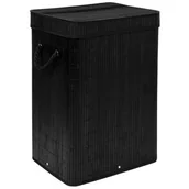 Kosze na bieliznę - Kosz bambusowy na pranie SOREN 1 komora czarny - miniaturka - grafika 1