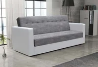 Sofy i kanapy - Nowoczesna sofa rozkładana MALIN, szara + biała skóra ekologiczna - miniaturka - grafika 1