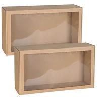 Zestawy upominkowe - Prostokątne pudełko fasonowe z okienkiem, pudełko prezentowe 55x30x15 cm x2 - miniaturka - grafika 1