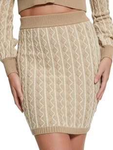 Guess Beżowa Spódnica Mini z Wiskozy z Wzorem Prążkowanym M Gna - GUESS - Spódnice Guess Beżowa Spódnica Mini z Wiskozy z Wzorem Prążkowanym M Gna - GUESS - Spódnice - miniaturka - grafika 1