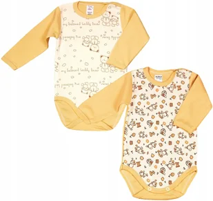 Body Dłr 2PAK Misie Beż + Osiołki r 56 KLEKLE - Body dla niemowląt - miniaturka - grafika 1