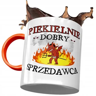 Kubek Pomarańczowy dla Sprzedawcy Piekielnie Dobry z Nadrukiem ze Zdjęciem + Opakowanie na prezent (wzór 04) - Kubki Kubek Pomarańczowy dla Sprzedawcy Piekielnie Dobry z Nadrukiem ze Zdjęciem + Opakowanie na prezent (wzór 04) - Kubki - miniaturka - grafika 1
