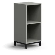 Regały biurowe - Regał QBUS, 1 półka, nóżki, 868x400x400 mm, czarny, jasnoszary - miniaturka - grafika 1