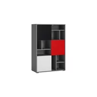 Regały - Regał Niski LASR02 Laser Meble Wójcik Chili Red - miniaturka - grafika 1