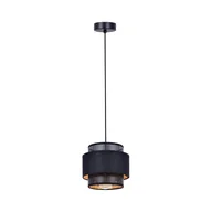 Lampy sufitowe - Elegancka lampa wisząca z czarno-złotymi abażurami K-5280 z serii AMOS - miniaturka - grafika 1