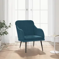 Fotele - Fotel, niebieski, 63x76x80 cm, obity aksamitem Lumarko - miniaturka - grafika 1