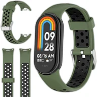 Akcesoria do smartwatchy - Pasek opaskaperforowana Vanfone do Xiaomi Smart Mi Band 8/9, zielono-czarny - miniaturka - grafika 1