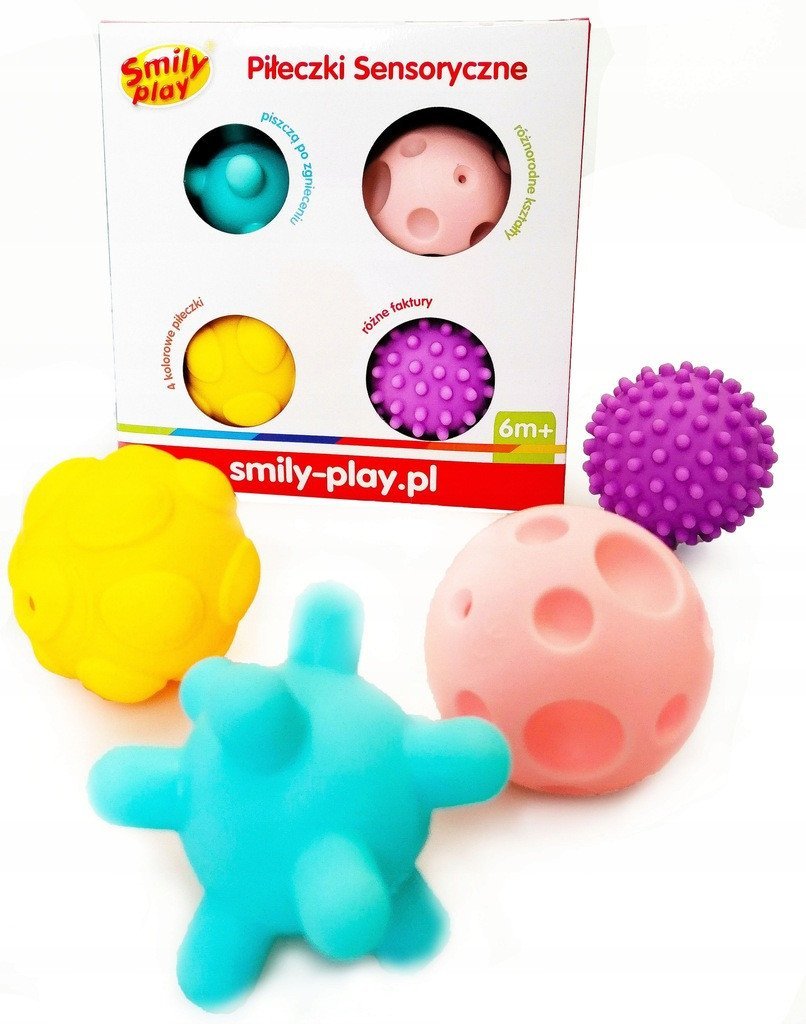 SMILY PLAY Piłki piłeczki sensoryczne 4 edukacyjne