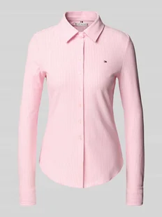 Bluzka koszulowa o kroju shaped fit z mieszanki bawełny - Bluzki damskie - miniaturka - grafika 1