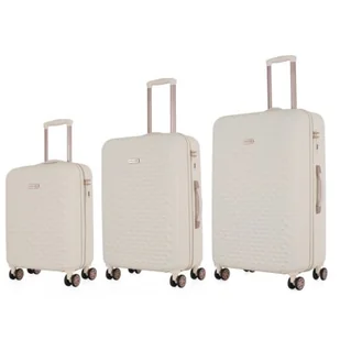 Zestaw walizek SEMI LINE T5791-0 Ecru - Walizki - miniaturka - grafika 1