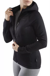 Bluza damska techniczna z Polartec Power Stretch Viking Jukon Lady Hoodie z kapturem 09 czarny - Kurtki i kamizelki sportowe damskie - miniaturka - grafika 1