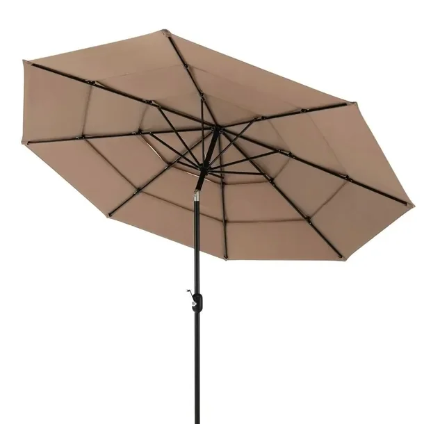 Parasol klasyczny brązowy 306 x 252 cm