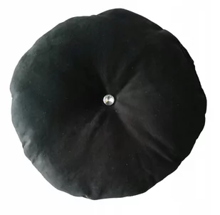 Poduszka dekoracyjna ozdobna okrągła welur velvet CZARNA salon 30cm prezent - Poduszki dekoracyjne - miniaturka - grafika 1