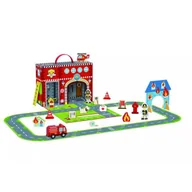 Tory, garaże, parkingi - Tooky Toy: Zestaw strażacki - 17 elementów - miniaturka - grafika 1