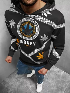 BLUZA Z KAPTUREM MĘSKA CZARNA OZONEE O/HM656Z - Ozonee - Bluzy męskie - miniaturka - grafika 1