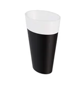 Umywalki - Umywalka wolnostojąca Besco Uniqa 32x46 cm owalna czarny/biały mat UMMC-U-WOW - miniaturka - grafika 1