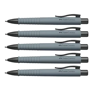 Faber-Castell 205024 - długopis Poly Ball, szary miejski, 5 sztuk, z wymiennym wkładem 0,5 mm, nadaje się do dokumentów - Długopisy - miniaturka - grafika 1