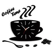 Zegary - ZEGAR ŚCIENNY COFFEE TIME FILIŻANKA SATIN - miniaturka - grafika 1