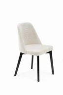 Krzesła - Flavio 1 krzesło tapicerowane ecru nogi czarne - miniaturka - grafika 1