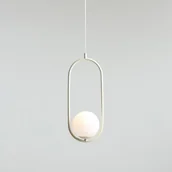 Lampy sufitowe - Riva lampa wisząca 1-punktowa kremowa 1086G9 - miniaturka - grafika 1