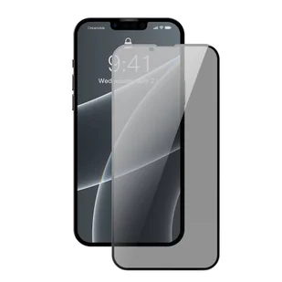Baseus Baseus 0,23mm Anti Spy Full Screen Glass 2x szkło hartowane do iPhone 13 Pro / iPhone 13 filtr prywatyzujący czarny (SGQP020401) - Szkła hartowane na telefon - miniaturka - grafika 1
