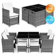 Meble ogrodowe - Komplet mebli ogrodowych z technorattanu 4 fotele 4 pufy stolik MultiGarden - miniaturka - grafika 1