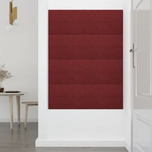 Panele ścienne, 12 szt, kolor wina, 30x30 cm, tkanina, 1,08 m² - Panele ścienne i boazeria - miniaturka - grafika 7
