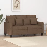 Sofy i kanapy - vidaXL Sofa 2-osobowa, brązowa, 120 cm, tapicerowana tkaniną - miniaturka - grafika 1