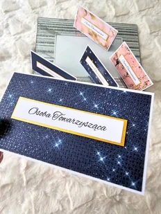 Winietki na stół, na ślub, komunię, chrzest, roczek, navy blue brokat - MyPerfectDay - Pamiątka Pierwszej Komunii Świętej - miniaturka - grafika 1