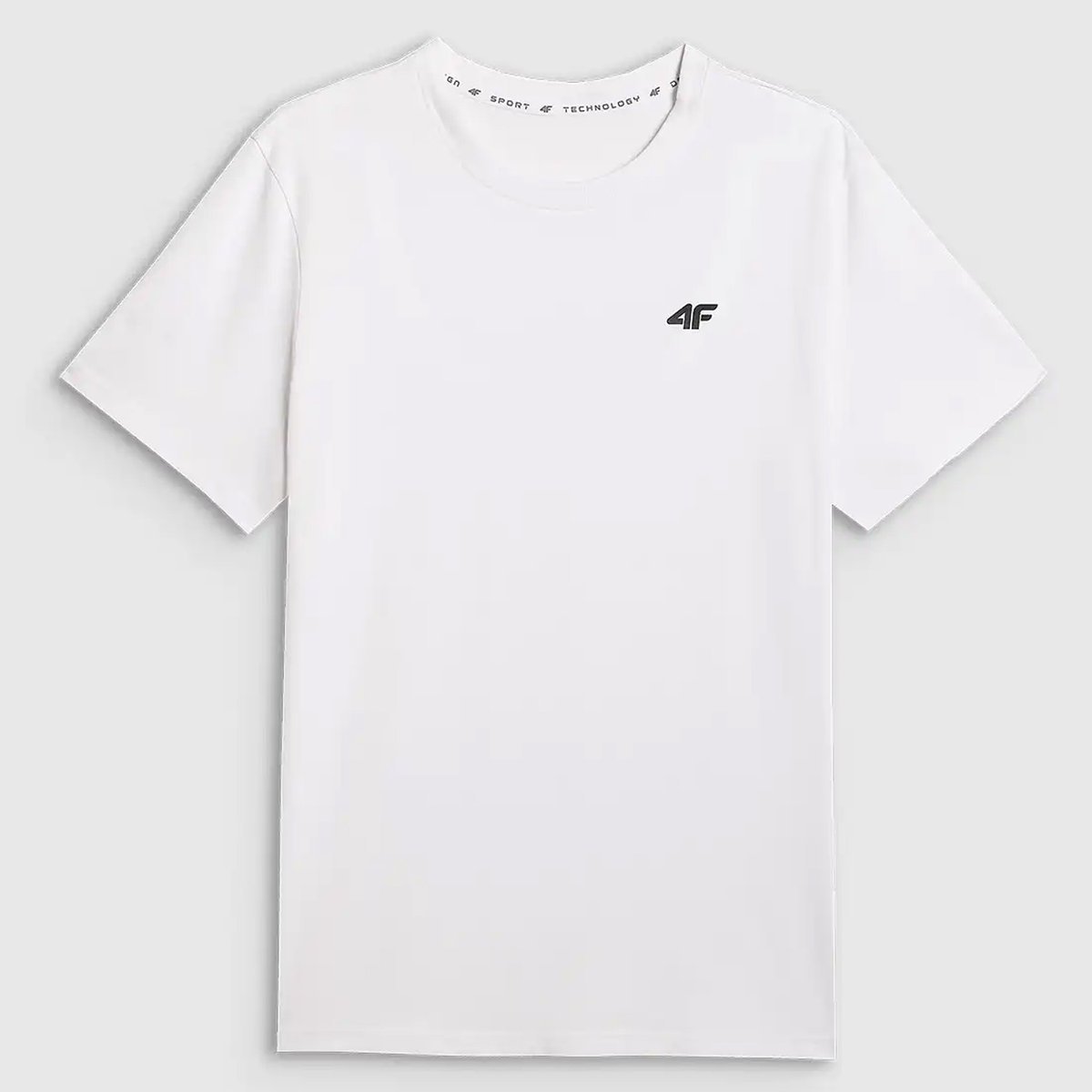 Koszulka Męska 4F T-shirt Z Logo Regular Biały 4FWMM00TTSHM3341 Biały 5XL