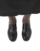 Mokasyny damskie - VAGABOND CZARNE SKÓRZANE MOKASYNY ELEGANCKIE WSUWANE 37 I1D - miniaturka - grafika 1