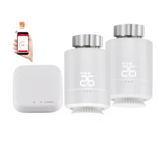 Zestaw Smart Home WiFi Tuya: 2 x głowica termostatyczna + Bramka ZigBee - Programatory czasowe - miniaturka - grafika 1