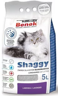 Benek Super Shaggy Lawenda 5L - Żwirek dla kotów - miniaturka - grafika 1
