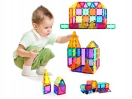 Klocki - Klocki Magnetyczne 3D Edukacyjne Konstrukcyjne Mega Zestaw Xxl 70 El. - miniaturka - grafika 1